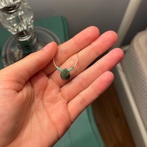 Dainty Beaded Necklace with stone